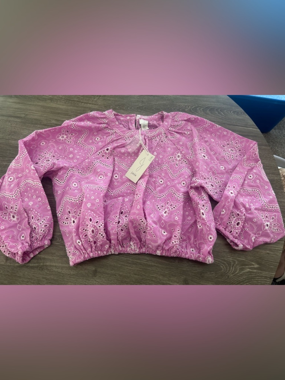Joie Crochet Floral Knit Top. Size XS. NEW